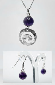 Set Ametista (Ciondolo, catenina, orecchini) - Sagittario, Aquario