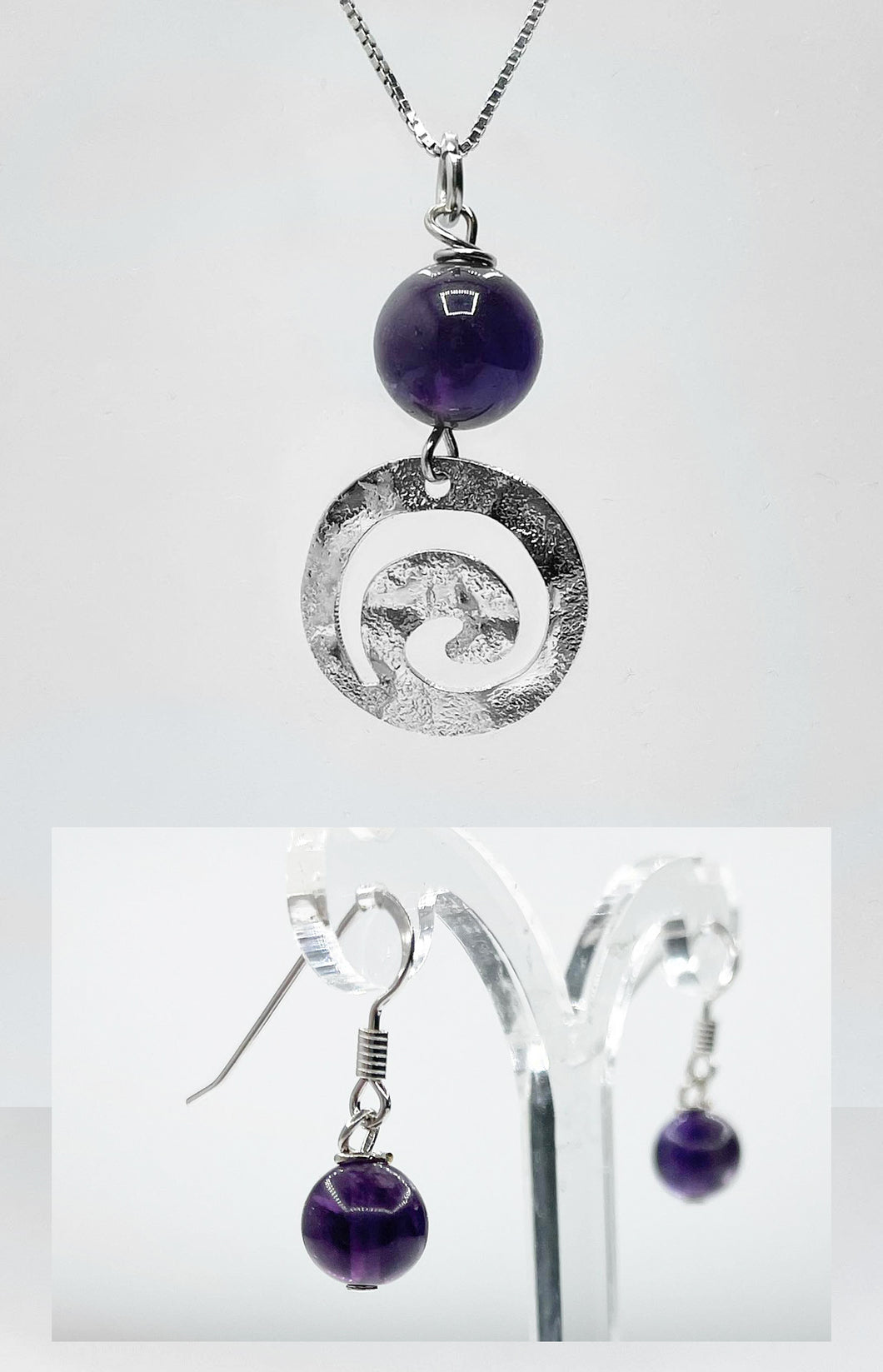 Set Ametista (Ciondolo, catenina, orecchini) - Sagittario, Aquario