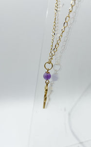 Collana Ametista con Rosa Gold