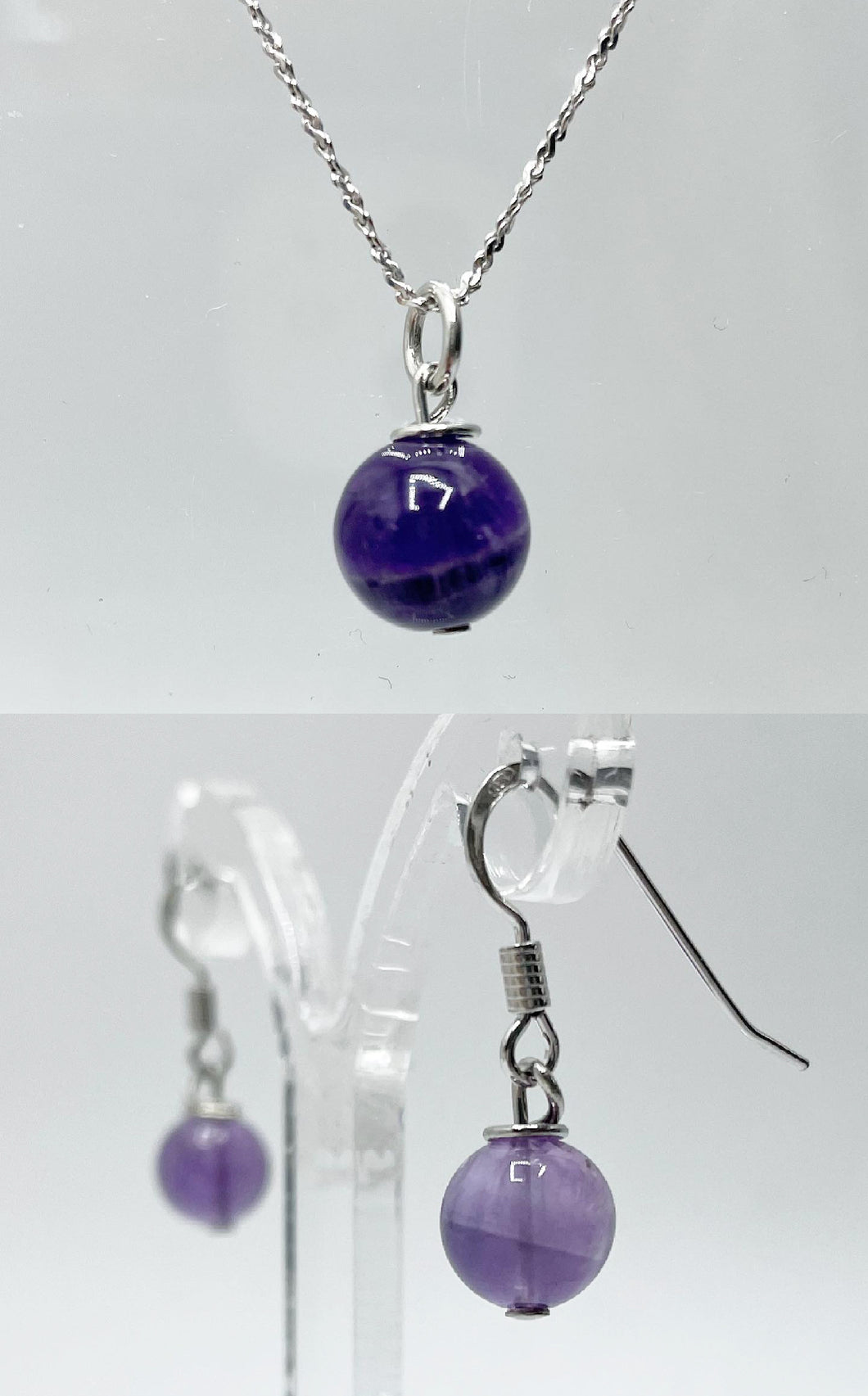 Set Ametista (Ciondolo, catenina, orecchini) - Sagittario, Aquario