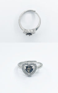 Anello Quarzo fumè Cuore e Argento 925