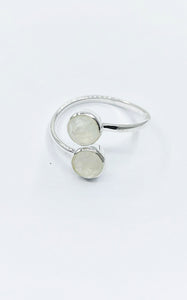 Anello Labradorite Bianca Gemini e Argento 925