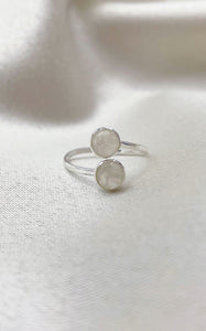 Anello Labradorite Bianca Gemini e Argento 925