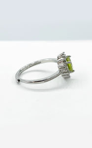 Anello Peridoto Cuore (rame placcato Argento 925)