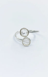 Anello Cristallo di Rocca e Argento 925