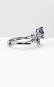 Anello Ametista (rame placcato Argento 925)