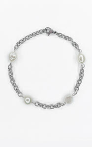 Bracciale Perle di Fiume e Acciaio Inossidabile