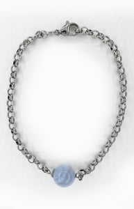 Bracciale Infinity Single - Calcedonio e Acciaio Inossidabile