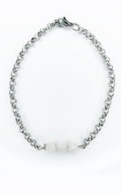 Carica l&#39;immagine nel visualizzatore di Gallery, Bracciale Pietra di Luna (Labradorite Bianca) e Acciaio Inossidabile
