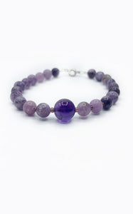Bracciale Lepidolite e Ametista