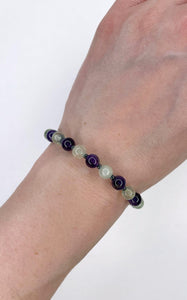 Braccialetto Prehnite e Ametista
