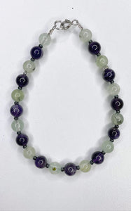 Braccialetto Prehnite e Ametista