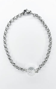 Bracciale Cristallo di Rocca e Acciaio inossidabile