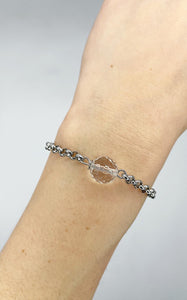 Bracciale Cristallo di Rocca e Acciaio inossidabile