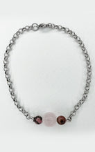 Carica l&#39;immagine nel visualizzatore di Gallery, Bracciale Rodonite e Quarzo Rosa, Acciaio Inossidabile
