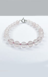 Braccialetto Quarzo Rosa Pietre Liscie