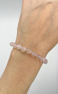 Braccialetto Quarzo Rosa Pietre Liscie