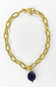 Bracciale Ametista e Acciaio Inossidabile