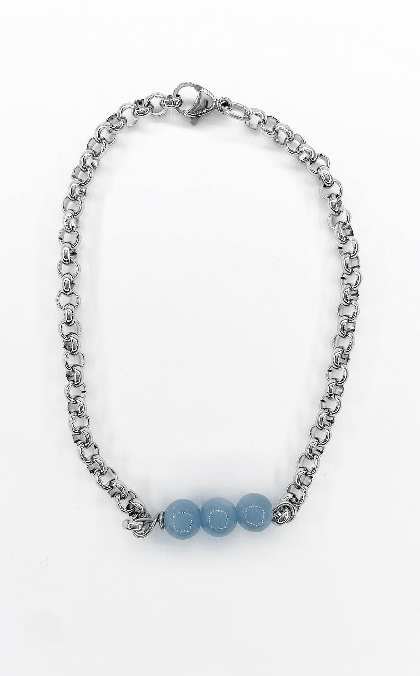 Bracciale Infinity - Angelite e acciaio inossidabile