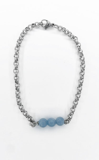 Bracciale Infinity - Angelite e acciaio inossidabile
