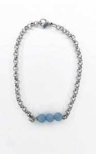 Bracciale Angelite e acciaio inossidabile