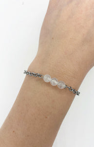 Braccialetto Selenite e Acciaio inossidabile