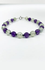 Braccialetto Prehnite e Ametista