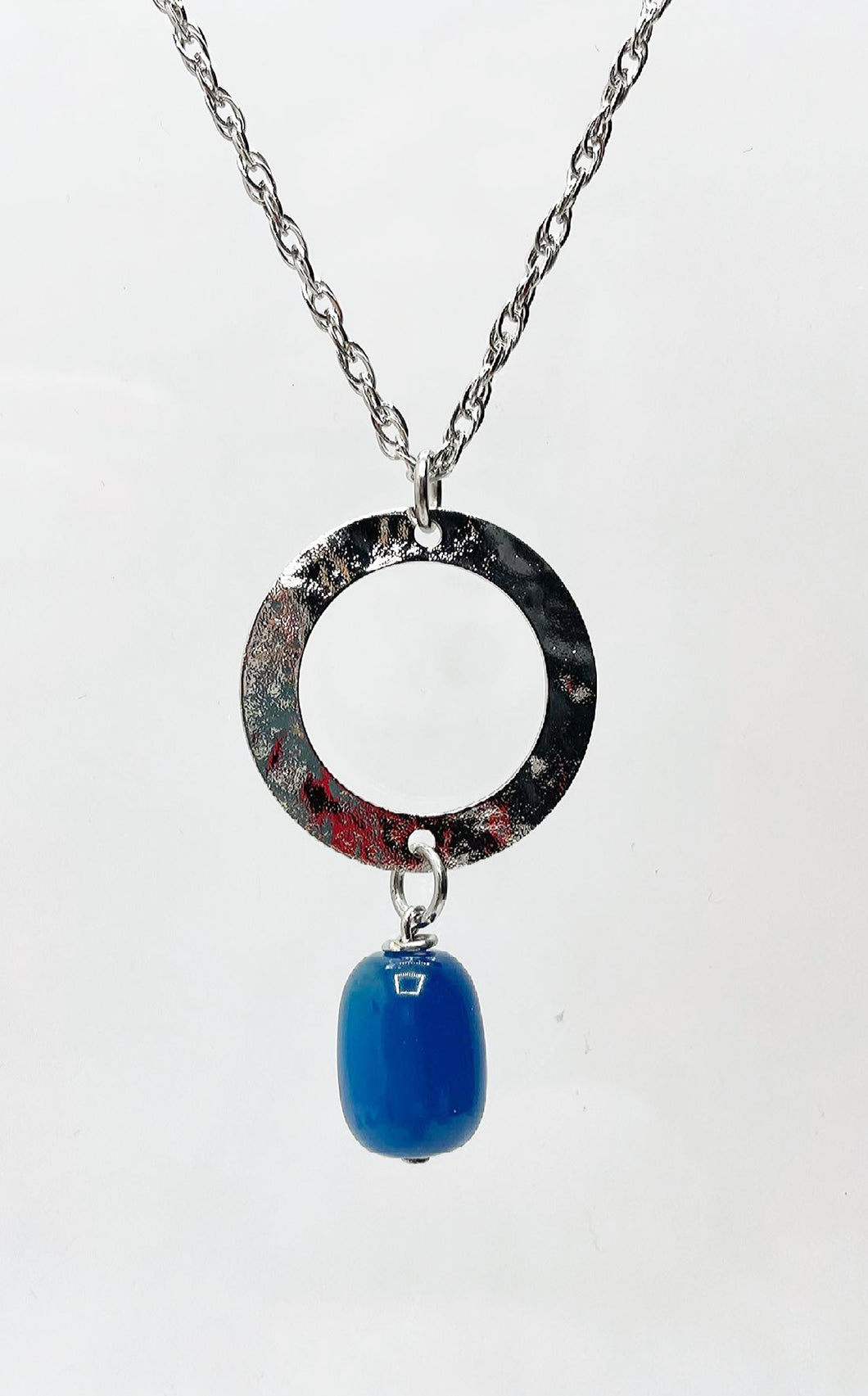 Ciondolo Agata Blu con cerchio