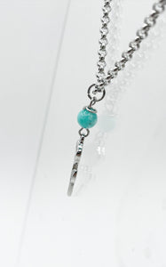 Collana Amazzonite con Rosa Acciaio Inossidabile