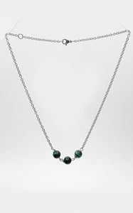 Collana Malachite + Orecchini Malachite