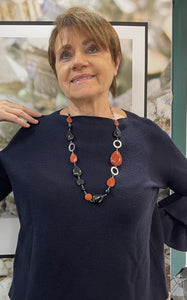 Collana Onice, Diaspro, Acciaio Inossidabile