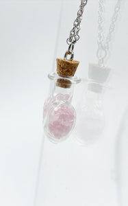 Collana Boccetta Quarzo Rosa