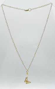 Collana Quarzo Rosa con Farfalla Gold