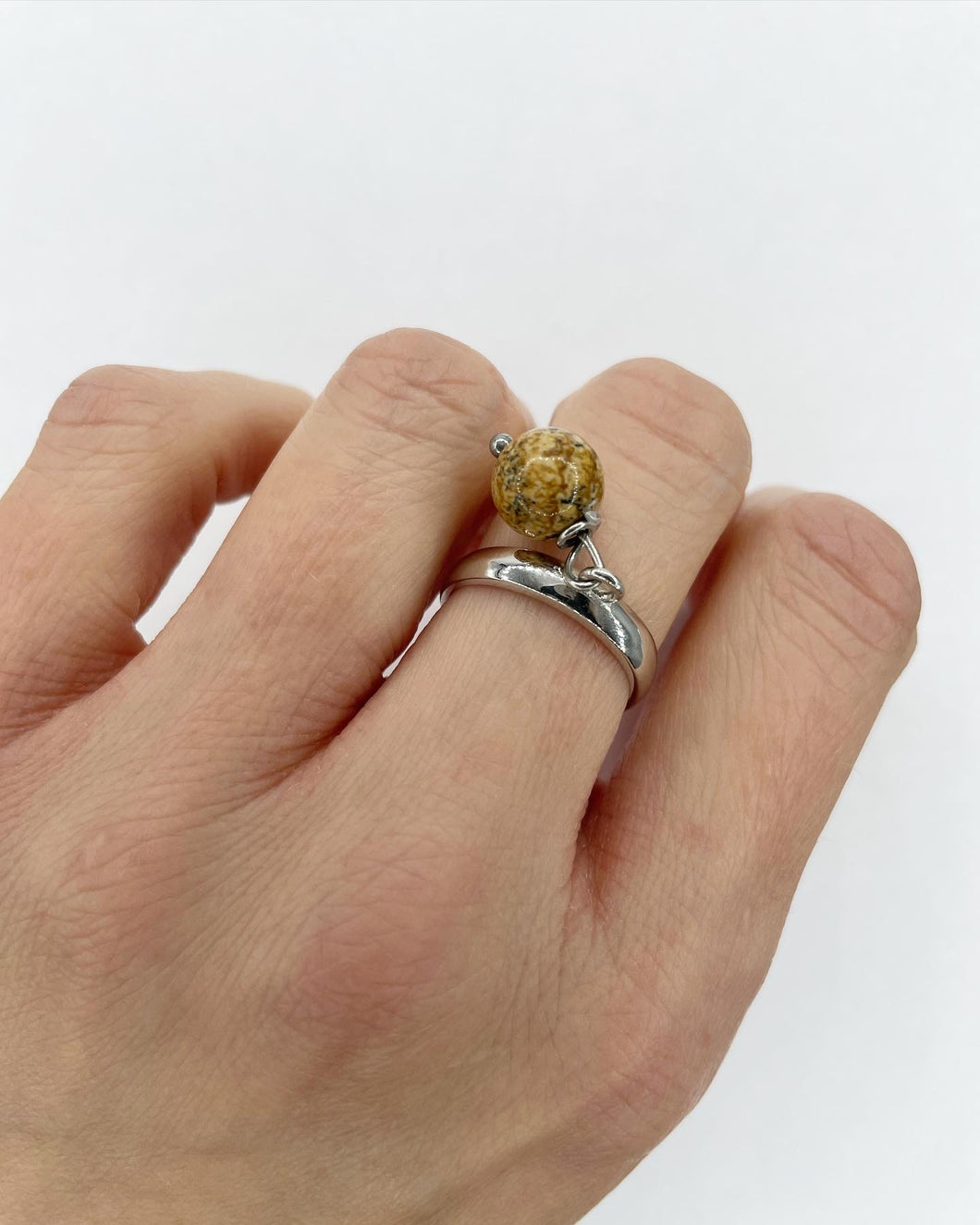 Anello Pietra Paesina e Argento 925