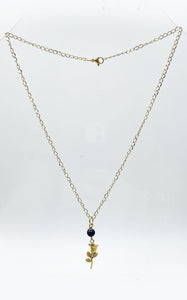 Collana Lapislazzuli con Tulipano Gold