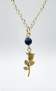 Collana Lapislazzuli con Tulipano Gold