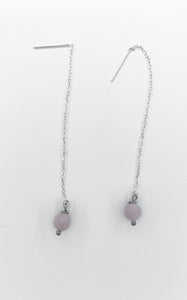 Orecchini Saliscendi Kunzite e Argento 925