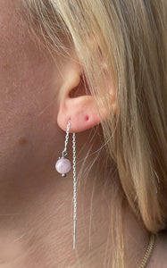 Orecchini Saliscendi Kunzite e Argento 925