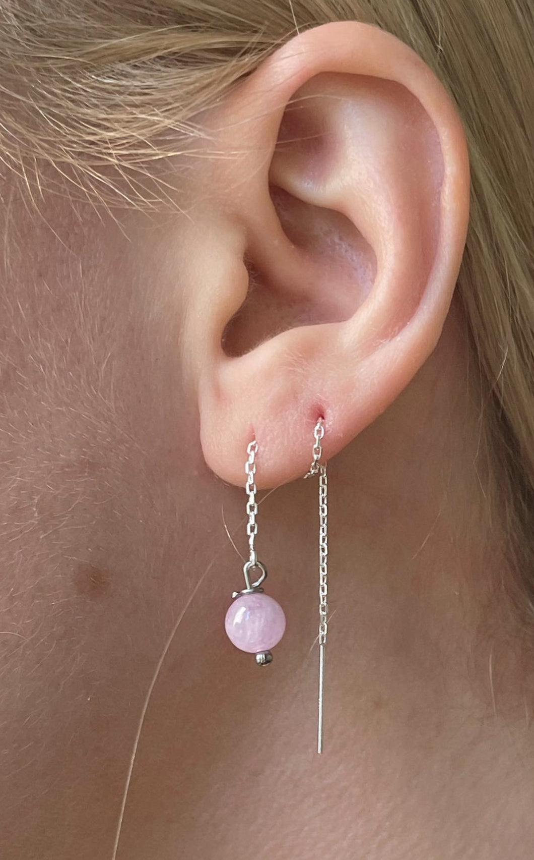 Orecchini Saliscendi Kunzite e Argento 925