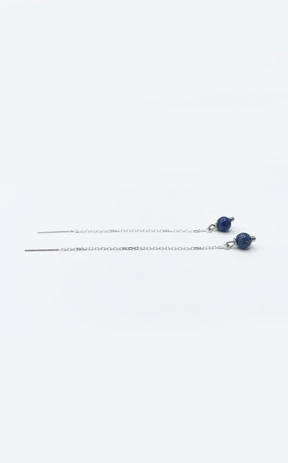 Orecchini Saliscendi Lapislazzuli e Argento 925