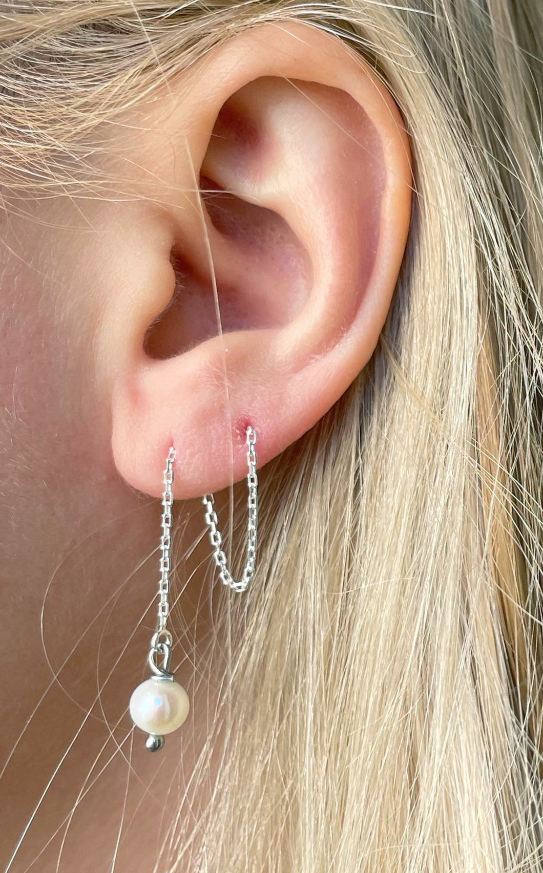 Orecchini Saliscendi Perle e Argento 925