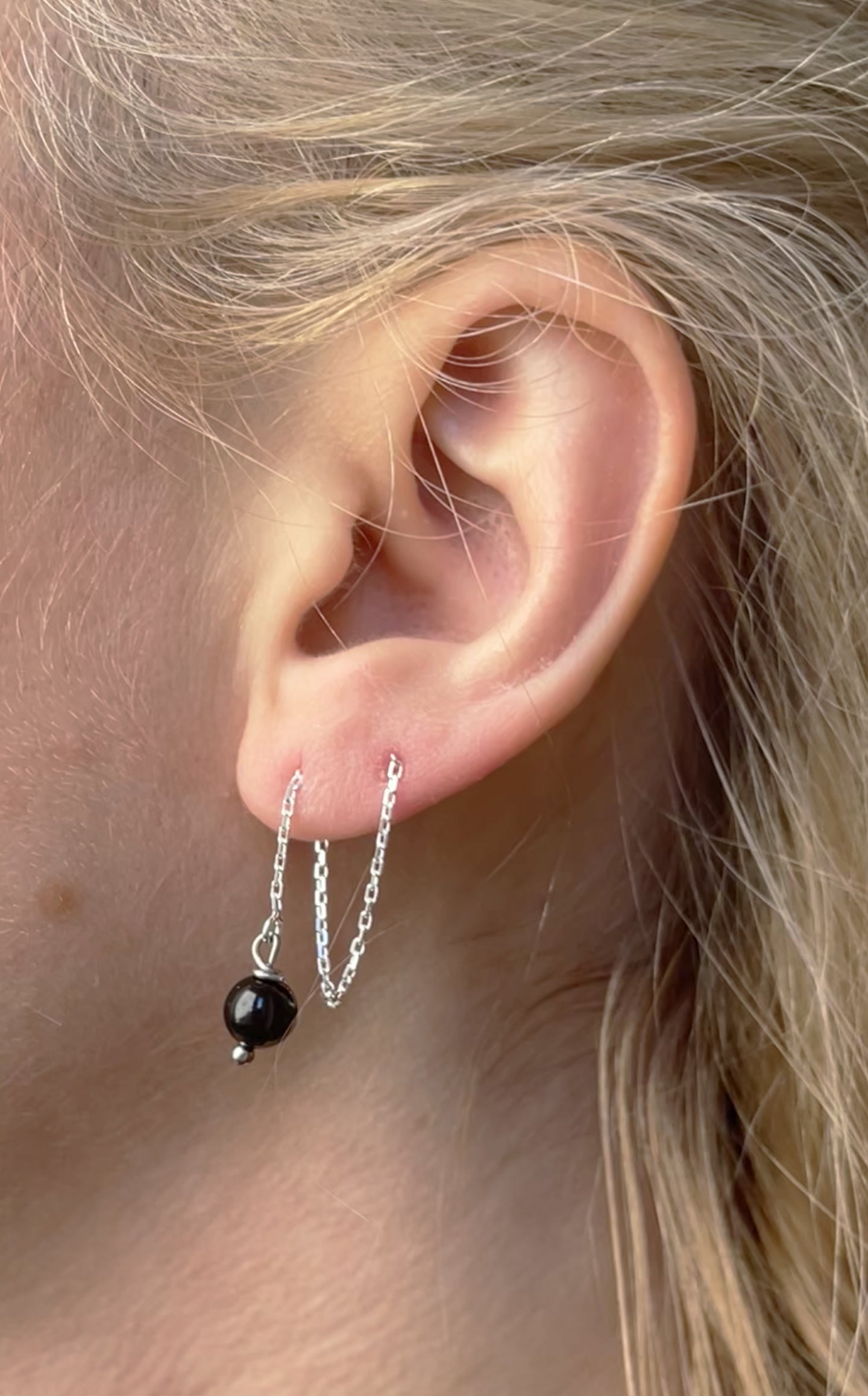 Orecchini Saliscendi Tormalina e Argento 925