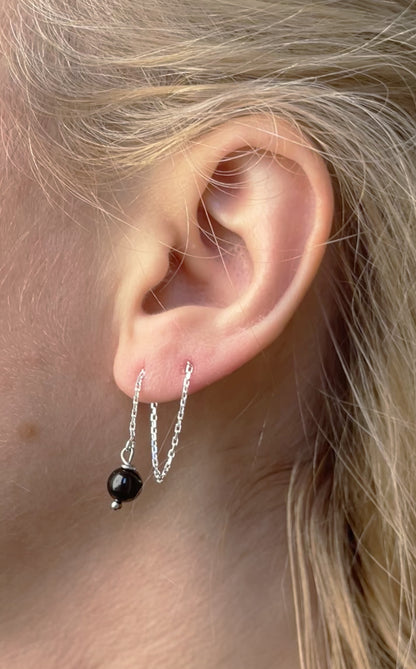 Orecchini Saliscendi Tormalina e Argento 925