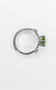 Anello Peridoto  (rame placcato Argento 925)
