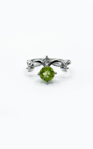 Anello Peridoto  (rame placcato Argento 925)